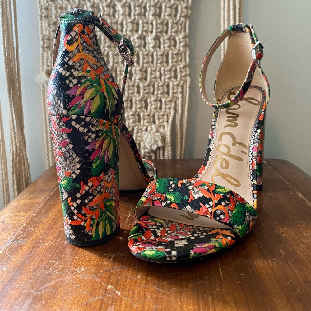 Sam Edelman Yaro Block Heel Tropical Print 8